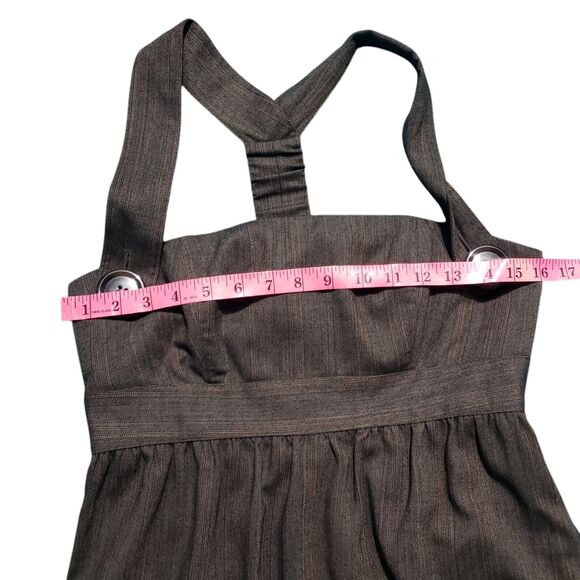Laila Azhar Pinafore Jumper Dress Womens Size 6 Brown Wool Blend Sleeveless Mini - Picture 12 of 13